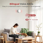 Smoke Detectors 10 Year Sealed Battery Operated,UL217-9th Listed Smoke Alarm with Voice Alert,Photoelectric Sensor Fire Alarms Smoke Detectors with LED Lights for Home, GS886-H04 (6 Pack)