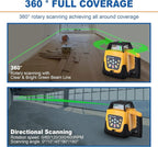 Iglobalbuy Automatic Self Leveling Green Rotary Laser Level 500m Range Kit with Surveying Tripod and Aluminum Grade Rod 16.4 Feet, Leveling Rotating Transit Laser Level Green Beam for Construction