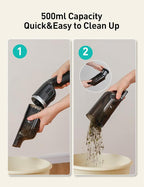 Aspiron Cordless Handheld Vacuum, 24KPA Powerful Car Vacuum, Rechargeable, Charging Dock, Ergonomic Handle, 2-in-1 Crevice Tool, 1.8lb Portable Vacuum Cleaner with 2-Speed for Car, Home, Black Grey