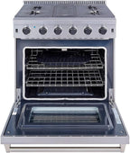 THOR Kitchen Freestanding Professional 30-Inch Gas Range in Stainless Steel - Model LRG3001ULP + LP Conversion Kit