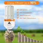 Led Light Bulb, 400W Equivalent 6250 Lumen 5000k Super Bright led Bulb,E26/E27 Medium Base 50W led Corn Light Bulb for Outdoor Indoor Lamp Area Garage Warehouse Workshop Street Backyard 2 Pack…
