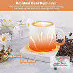 VOBAGA Coffee Warmer & Mug Warmer for Home Office Home Desk Gift Use, 20w Electric Cup Beverage Warmer Plate with 3 Temperature Settings for Tea, Water, Cocoa, Soup with Auto Shut Off After 4 Hours