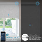 SmartWings Motorized Smart Blinds with Remote, Custom Automatic 100% Blackout Roller Shade Compatible with Alexa/Homekit/Google, Electric Smart Blinds for Indoor Windows, Safari Smoke
