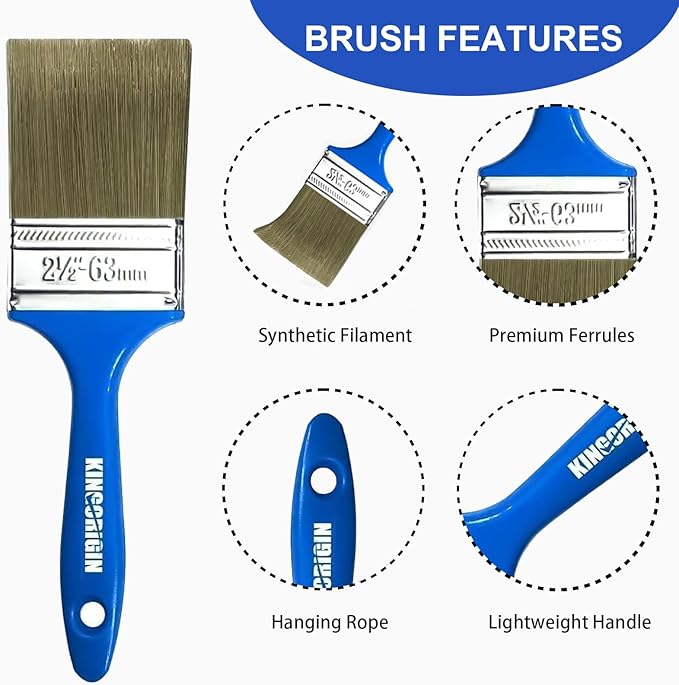 Paint Brush Set, 10 Pack Paint Brush, Chip Brush (0.5" 1" 1.5" 2" 2.5”), Small Paint Brushes Bulk, Paint Brushes for Walls and Home Decor