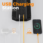 4000 Joules Surge Protector Power Strip, TESSAN 22 Outlets Large Power Strip with 4 USB(2 USB C), 10FT Heavy Duty Extension Cord with Multiple Outlets, 1875W/15A, for Home, Office, Gaming Room, Black