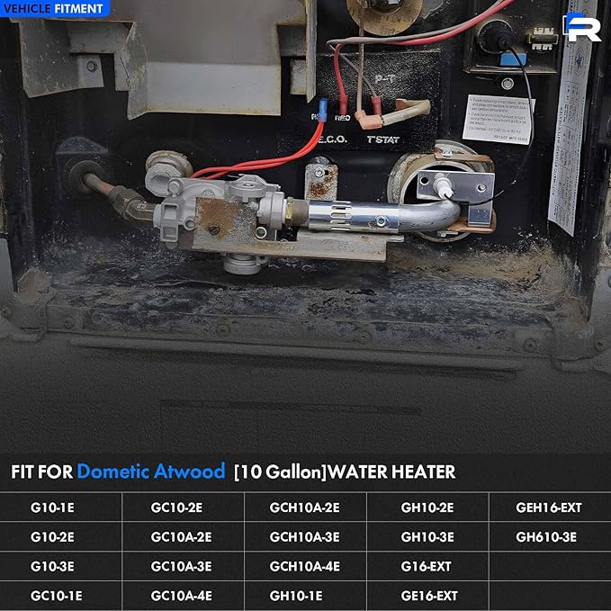 92089 RV Water Heater Gas Control Valve Compatible with Dometic Atwood 10 Gallon Water Heater G10-3E GC10-2E GCH10A-2E GH10-1E GE16-EXT | Solenoid Gas Valve Replaces# 93870, 93869, 93844