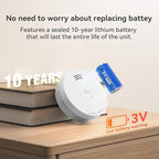 Jemay Smoke Detector Fire Alarms 10 Year Battery Operated with Photoelectric Sensor & Silence Button, 3V Battery Smoke Alarm Fire Detectors Easy to Install,UL217-9th Listed,10 Packs