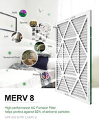 20x30x1 Air Filter 6 Pack, Durable MERV 8 Pleated Home HVAC AC Furnace Filters, Lightweight Compact Air Conditioner Filter Replacement