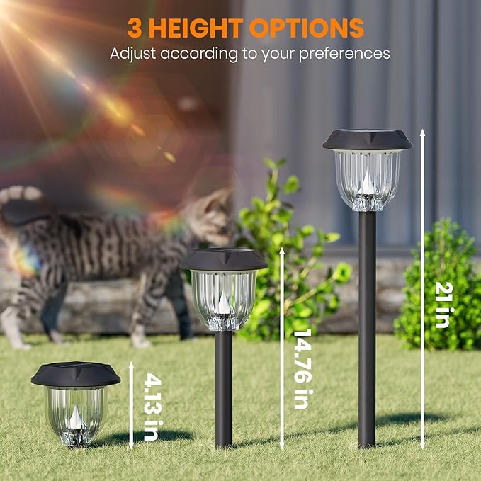 AOSEA Solar Pathway Lights Outdoor Waterproof, Solar Powered Garden Lights, Garden Decor Lighting for Yard, Patio, Landscape, Pathway (RGB Flash Mode Only, 10 Pack)