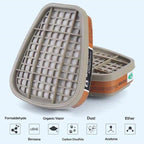 6001 Filter Cartridges Replacement for Gas Respirator,Dust-Proof, Organic Vapor, 16pcs Filter Cartridges + 16pcs Filter Covers + 64pcs Filter Cottons, Apply to 6100/6200/7501/7502/6502/6800