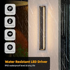 tewei 39.3 Inch Modern Outdoor Wall Sconce, Long Black LED Exterior Lighting Fixtures, Modern Large Outdoor Front Porch Lights Outside Wall Mount Lights for House, Warm White 3000K, 2 Pack