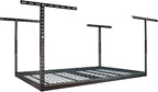 MonsterRax Overhead Garage Storage Racks 4x6, Ceiling Mounted Shelving, Adjustable Hanging Storage Organizer, Heavy Duty Steel, Holds 500 Pounds, Color: Hammertone, Adjusts 18"-33” off Ceiling