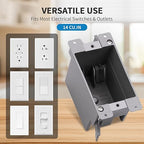 100 PK Old Work Electrical Outlet Box 1 Gang, 14 Cubic Inch Plastic Remodel Drywall Junction Boxes, ETL Listed to UL514C and UL263, Fire Rated for Two Hours