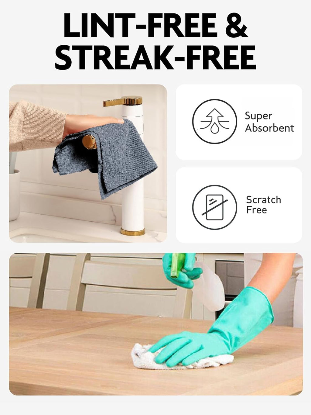 Fantasticlean Microfiber Cleaning Cloth Roll -30 Pack, Tear Away Microfiber Towels, 12" x 12", Reusable, Washable, Scratch Free, Ultra Absorbent for Car, Home Supplies (DimGray)