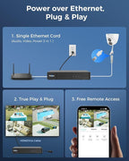 [12MP Ultra HD] Hiseeu 12MP PoE Security Camera System, 8 Pcs 12 MP Security Cameras, 121°Wide View, 2 Way Audio, Color Night Vision, 8 Port 16 Ch PoE NVR, 4TB HDD for Home Surveillance Outdoor&Indoor