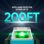 Elikliv Laser Level 360 Self Leveling, 200Ft Green Laser Level Lines Tool, 4x360° Cross Line Laser, Self Leveling Laser Level for Construction＆Picture Hanging, Rechargeable Batterie(16Hrs)