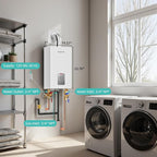 FOGATTI Tankless Water Heater Propane, Indoor Installation Up to 5.1 GPM, 120,000 BTU Instant Hot On demand Water Heater for Homes, Apartments and Commercial Settings, InstaGas Classic 120 Series