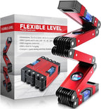 28 Inch Folding Level, Multi-Angle Precision Leveler with Magnetic Base, Foldable Aluminum Alloy Tool for Woodworking & Construction