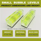 4Pcs Magnetic High Precision Small Bubble Level 52x20x15mm Three Line Horizontal Mini Spirit Level for Picture Hanging 3D Printer RV Camping & Carpentry