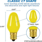 OHLECTRIC Night Light Bulbs (24-Pack – Yellow), 7 Watt Mini Bulbs – E12 Candelabra Base, Non-Dimmable, 120 Volts – C7 Night Light Lamp Replacement Bulb for Salt Lamps, Window Candles, Holiday Decor