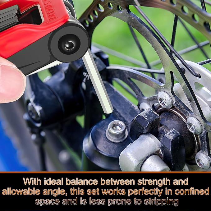 14PCS Folding Allen Wrench Sets, Metric and SAE Allen Key Set, METRIC 2mm, 2.5mm, 3mm, 4mm, 4.5mm, 5mm, 6mm. SAE 5/64”, 3/32”, 1/8”, 5/32”, 3/16”, 7/32”, 1/4"