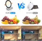 LVWIT Ultra-Thin Recessed Lighting 6 Inch with Junction Box, 1200LM 2700K-5000K 5CCT LED Ceiling Lights, Dimmable Canless Wafer Downlight, ETL,FCC&IC, Smooth Trim, 6 Pack Black