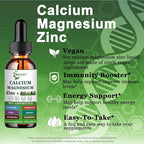 Calcium Magnesium Zinc Liquid Drops, Liquid Magnesium Glycinate 500mg Calcium 1000mg with Vitamin D3,K2,B6,B12,Coq10,6X Stronger Than Gummies Capsules (2 Pack)