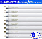 8 Pack 21 Inch T5 Fluorescent Light Bulb 13 Watt F13T5/WW Compatible with Sylvania Satco Philips GE Under Cabinet Tube Light Warm White 800 Lumen G5 Base 8 Count