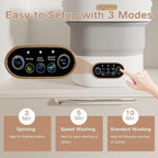 Portable Washing Machine, 15L Mini Collapsible Washer with 3 Cleaning Modes for Baby Clothes, Underwear, Small Foldable Laundry for Travel Apartment Home Dorm Hotel Camping (White+Grey)