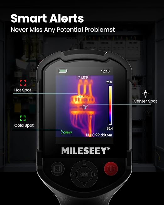 MiLESEEY TR20 Thermal Imaging Camera, 320 x 240 Resolution, 50Hz Refresh Rate, NETD ≤40mk, Portable Handheld Infrared Thermal Imaging Camera with Auto Hot/Cold Spot Tracking