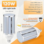 2 Pack 120W Corn LED Light Bulb Fanless,3000K/Warm White(1200 Watt Equivalent) E26/E39 Large Mogul Base LED Cob Lamp 15,800LM for Outdoor Indoor Garage Warehouse Factory Workshop Street Backyard