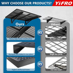 4-Pack 1.5x4ft Heavy Duty Garage Wall Shelving, 1000 lbs Load Capacity, Garage Shelving Wall Mounted, Storage Rack with Hooks, Black