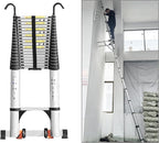 JADDUO 22.9FT Telescoping Ladder Aluminum Lightweight Extension Ladder with 2 Triangle Stabilizers Compact Collapsible Ladder for Home & Outdoor