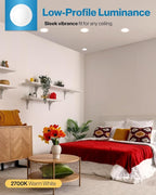 Sunco 96 Pack 6 Inch Ultra Thin LED Recessed Ceiling Lights Slim, 2700K Soft White, Dimmable 14W, Canless Wafer Thin with Junction Box.