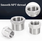2 Pcs 304 Stainless Steel Reducer Hex Bushing, 1/2" Male NPT to 3/8" Female NPT Pipe Fitting Hex Bushing, Heavy Duty Pipe Fitting Reducer Adapter (1/2"MNPT - 3/8"FNPT)