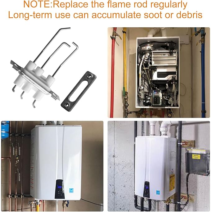 Flame Rod Assembly With Gasket Tankless Water Heater Boiler Replacement Parts 30012226A Fits For Navien NPE NCB Series Tankless Water Heater