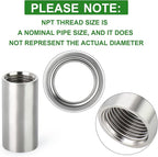 TAISHER 2PCS Stainless Steel Pipe Fittings, 3/4" NPT x 3/4" NPT Female Threaded, 2" Length Nipple Cast Pipe