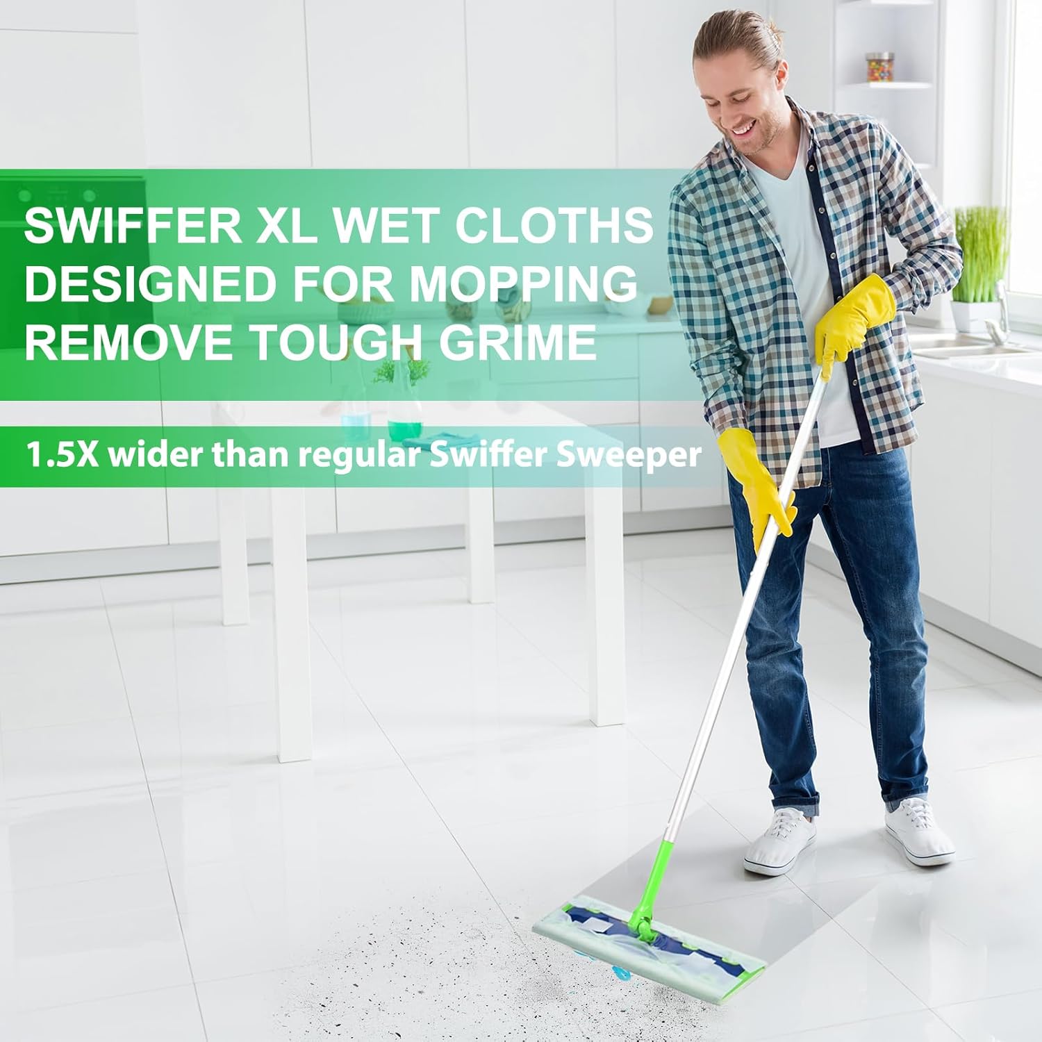 40 Count XL Wet Mopping Cloths for Swiffer Sweeper XL Mop - Disposable X-Large Wet Pad Refills - Multi-Surface Wet Wipes Mopping Pads Refill for Floor Cleaning