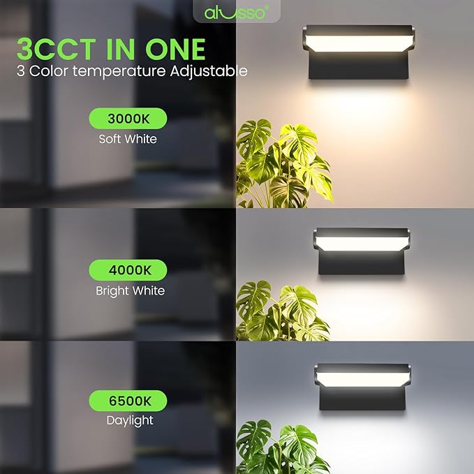 ALUSSO® 20W/40W/55W LED Flood Lights Outdoor, 360° Rotatable Outdoor Wall Light, 3000K/4000K/6500K Exterior Lighting Fixtures, Security IP65 Waterproof Wall Pack Lights for Garage, Porch, Yard, Black