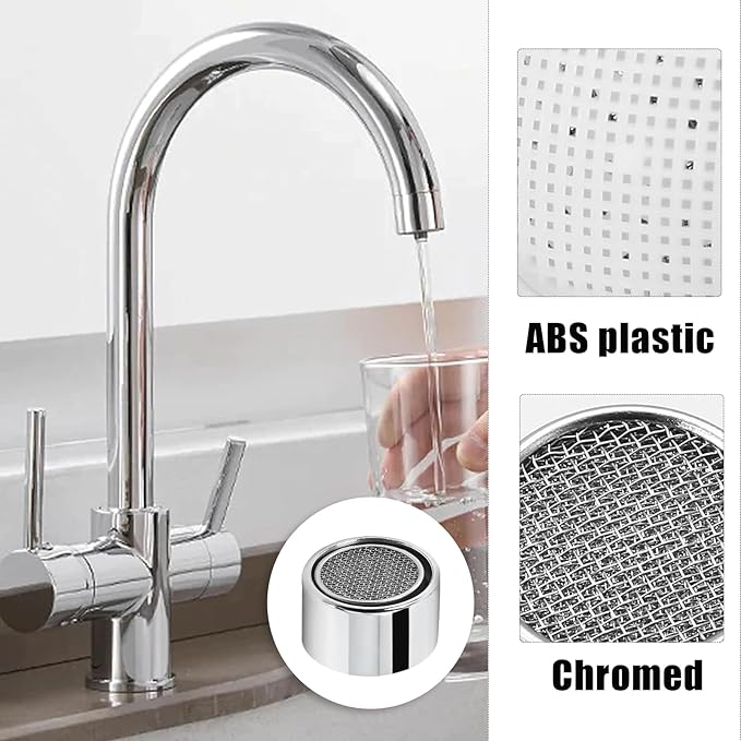 Litoexpe 55/64 Inch Faucet Aerator 4 PCS, Kitchen Sink Aerator Replacement Parts, Sink Faucet Female Thread Faucet Filter with Brass Shell and Gasket for Bathroom