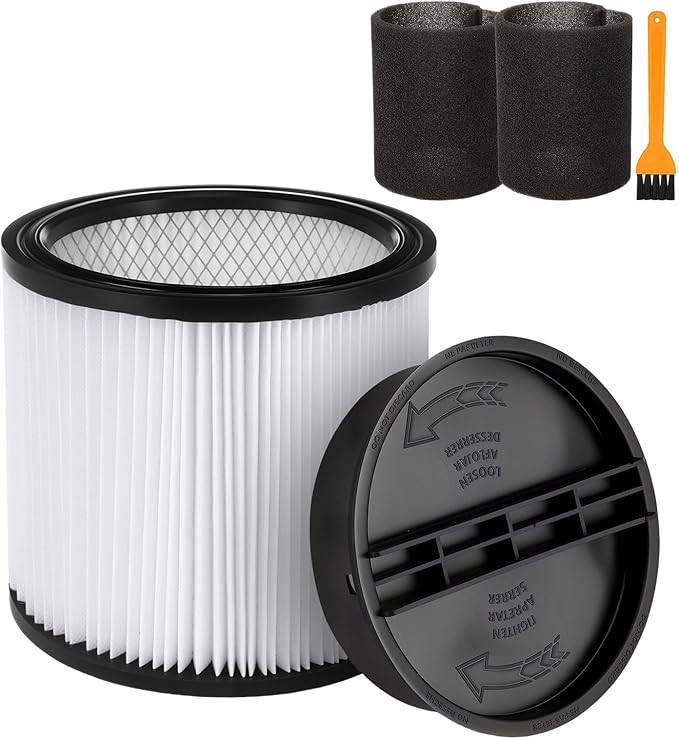 Replacement Cartridge Filter Compatible with Shop Vac Filter 90304 90350 90333 90344 90585,Fits Most 5 Gallon and Above Wet/Dry Vacuum Cleaners(1+1+2+1)