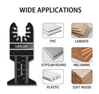 LEILUO 100 Pcs Multitool Blades Set for Wood Oscillating Saw Blades Universal Oscillating Tool Accessories with Storage Bag Compatible with DeWalt Makita Dremel and More