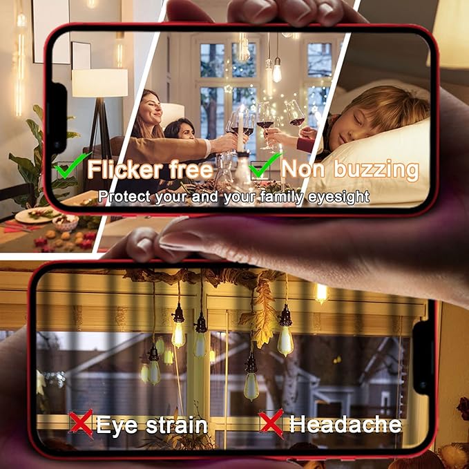 7.3 Inch E26 Led Bulb 6W, Equal 80 Watt 3000K Warm White Edison Bulbs Dimmable, T10 T9 Long Tubular Clear Glass Light Bulb 800LM for Pipe Pendant Chandeliers Wall Sconces - UL Cert 6Pack