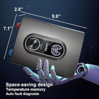 Mini Tankless Under Sink Instant Hot Water Heater Electric 3kW 120V Plug-in, Enlarged LED Digital Display, Knob Control, IPX4, Multiprotective, 30-55℃ Thermostatic On Demand Water Heater, Gray