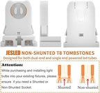 JESLED Non Shunted LED Tombstones - (Pack of 8) T8 Lamp Holder, UL Turn Type Tombstone Lampholder for T10 T12 LED Fluorescent Tube Replacement, Medium Bi-pin G13 Socket for Programmed Start Ballasts