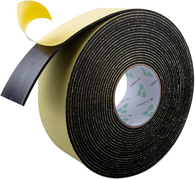 ToLanbbt High Density Foam Insulation Tape Adhesive Rubber Strip, Seal, Door Insulation Tape Weatherstrip, Waterproof, HVAC, Pipes, Foam Strips Air Conditioning, Weather Stripping (33Ft x 1/8" x 2")