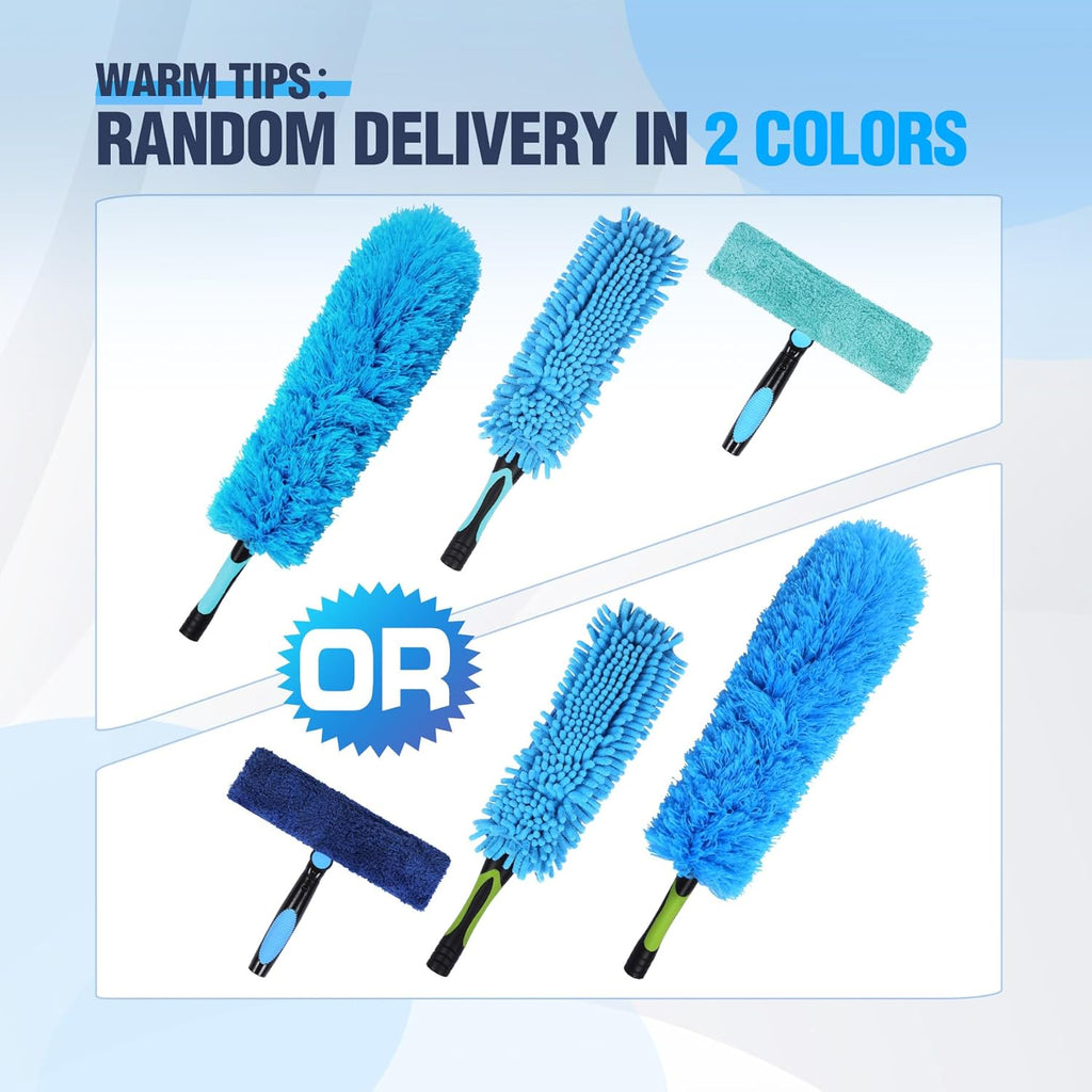 Lineslife High Ceiling Duster Kits,Extendable Reusable Cobweb,Window Cleaning Squeegee,Ceiling Fan Duster,Boat Hook, for High Roof and Glass Surfaces