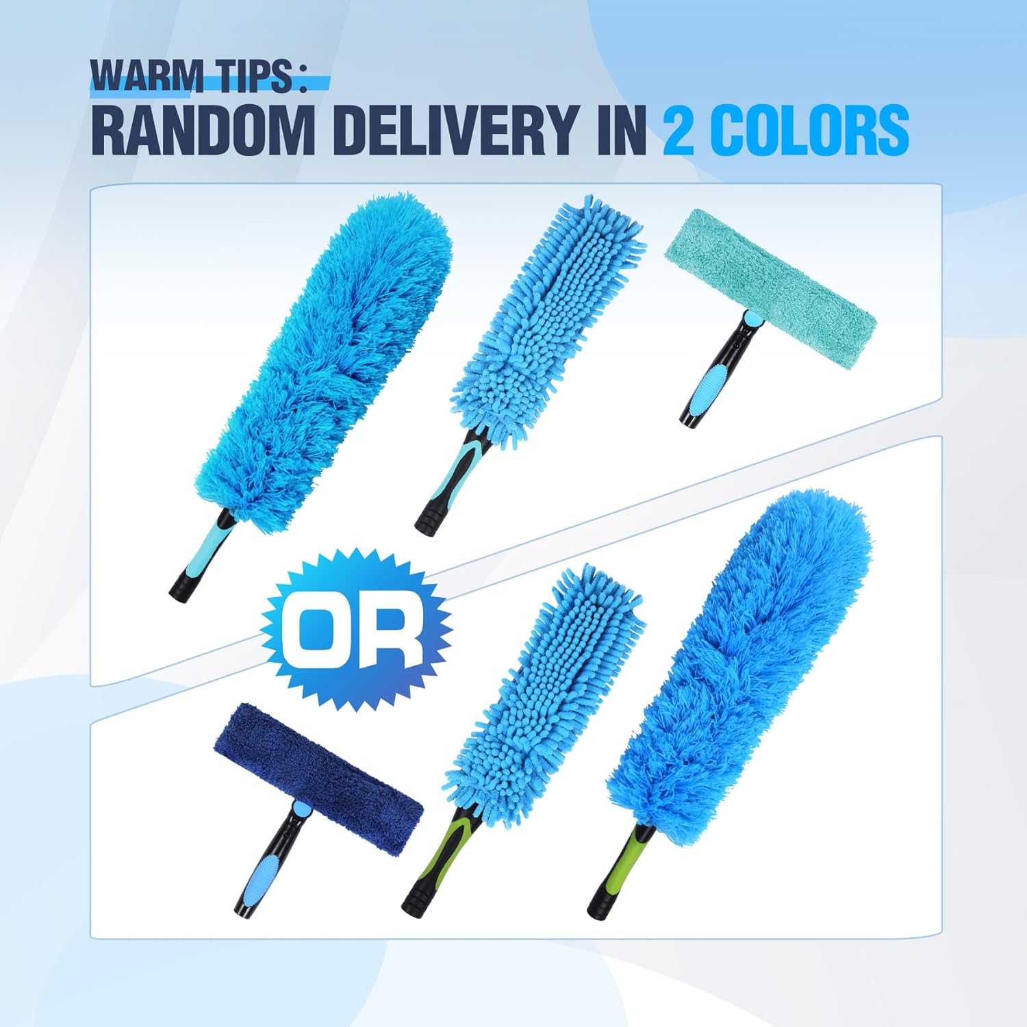 Lineslife High Ceiling Duster Kits,Extendable Reusable Cobweb,Window Cleaning Squeegee,Ceiling Fan Duster,Boat Hook, for High Roof and Glass Surfaces