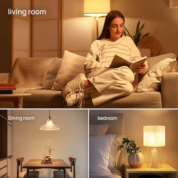 Consciot A19 LED Light Bulbs Dimmable,60W Equivalent,3000K Warm White,9W 800 Lumens,E26 Standard Base,UL Listed,Lighting for Bedroom Living Room Home Office,5 Packs