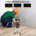 Laser-Level-with-Tripod, Green Cross Line Laser with Tripod Self-Leveling, Lazer Leveler Tool for Picture Hanging Construction Floor Tile Wall Home Renovation, Indoor Project, Battery Included